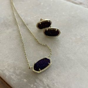 Kendra Scott Purple Amethyst Necklace and Earrings Set